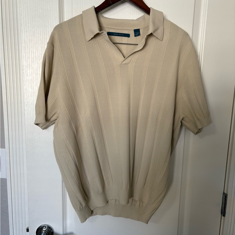 Perry Ellis Men's Tan Polo Shirt